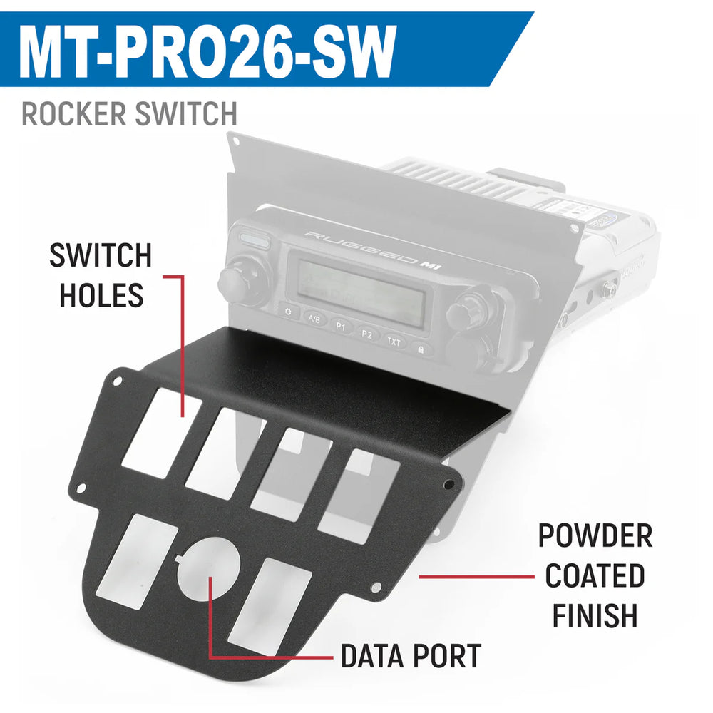 Rugged Radios Lower Accessory Panel for 2026 Polaris RZR Pro R Ultimate with 10.4 Inch Touchscreen - Rocker Switch MT-PRO26-SW