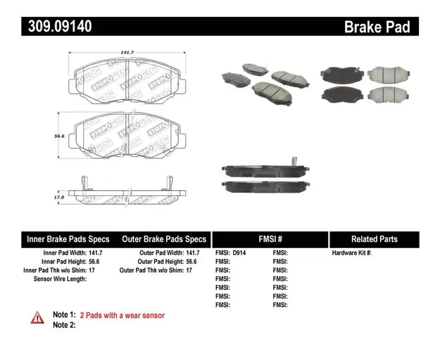 Centric Premium Parking Brake Shoes - Rear PB