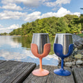LIBATC WINE TUMBLER 2PACK 8OZ. (NAVY/PEACH)