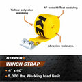 40FT X 4IN WINCH STRAP W/FLAT HOOK 5000 LBS. WLL (15000 LBS. BREAK STRENGTH)