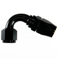 #6 REAL STREET X 120 DEGREE 3/8 EFI QUICK DISCONNECT HOSE END BLACK.