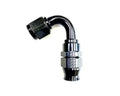 #6 REAL STREET X 120 DEGREE 3/8 EFI QUICK DISCONNECT HOSE END BLACK.