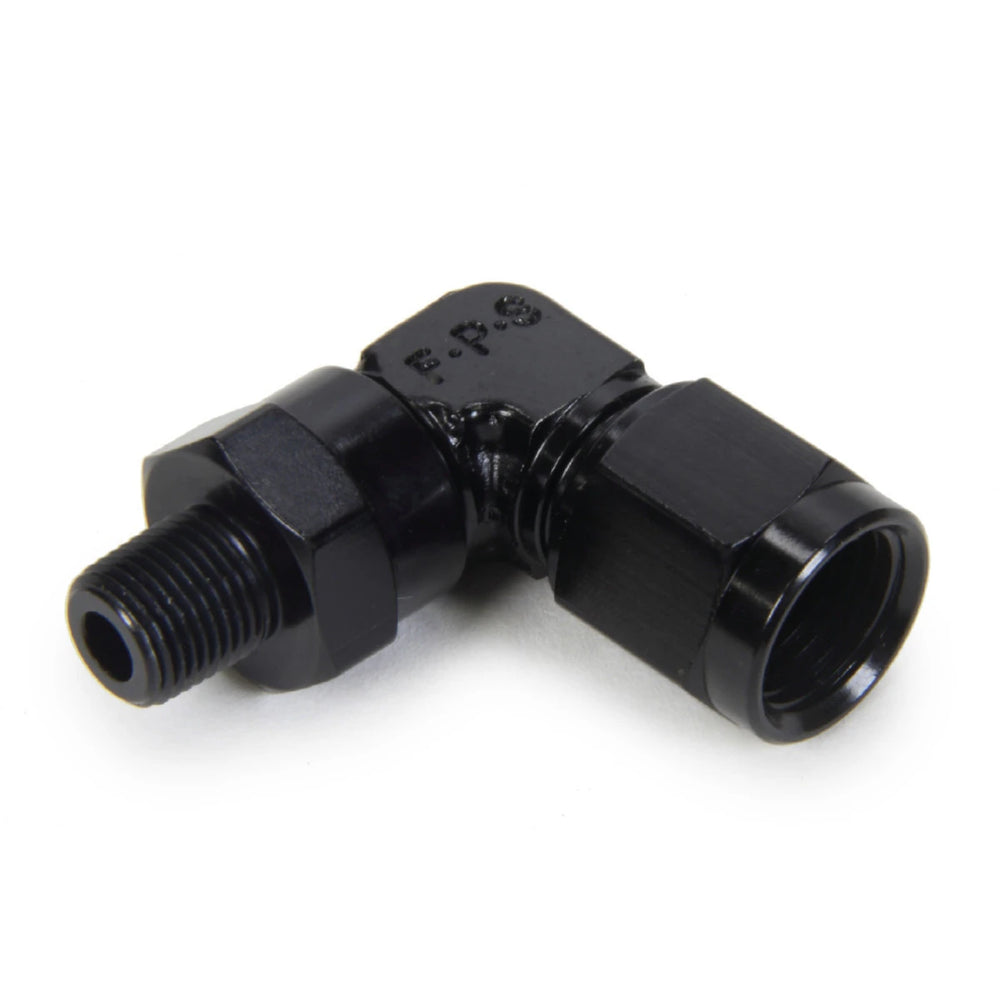 Fragola -4AN Female Swivel To 1/4 NPT - 90 Degree - Black