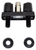 FAUCET W/ QUICK CONNECT 33/8IN 2 KNOB PLASTIC BLACK