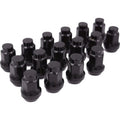 Raceline Military Lug Nuts - 3/4in -12mm x 1.5in - 16 Pack - Black