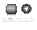 Synergy Ram Lower Control Arm Dual Durometer Bushing 18MM Bolt 2.618in Wide
