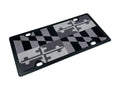 MARYLAND STATE FLAG UV DIRECT LOGO DETAIL CARBON STEEL LICENSE PLATE GREY