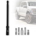 EXTENDED RANGE ALUMINUM 12 SHORTY ANTENNA UNIVERSAL FITMENT BRUSHED ALUMINU