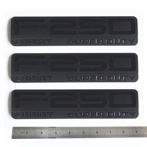 1515 F350 BADGE BLACK W BLACK WORD/BLK & MIR OVAL SS PLATE