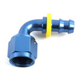 Fragola -10AN Nut x -8AN 90 Degree Push-Lite Hose End For Fuel Cell Conversion - Blue