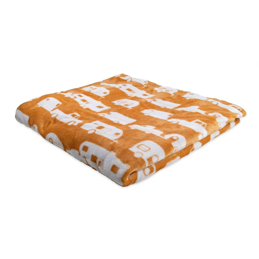 LIFE IS BETTER AT THE CAMPSITE FLEECE BLANKET TAN QUEEN