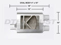 4.00INX10.00INX13.00IN OFFSET/DUAL FLOWSOUND MUFFLER 3.00IN ID / 2.50IN OD