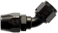 #6 45 Deg Dbl Swivel Hose End Black