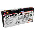 22PC MET 1/4IN DR SOCKET SET
