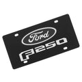1515 F250 BADGE BLACK W MIR FILL BLUE W MIR OVAL CS PLATE