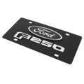 1515 F250 BADGE BLACK W MIR FILL BLUE W MIR OVAL CS PLATE