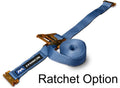 LOGISTIC RATCHET STRAP (GRAY ONLY) 2in X 16ft SEWN FIXED END WITH E CLIPS