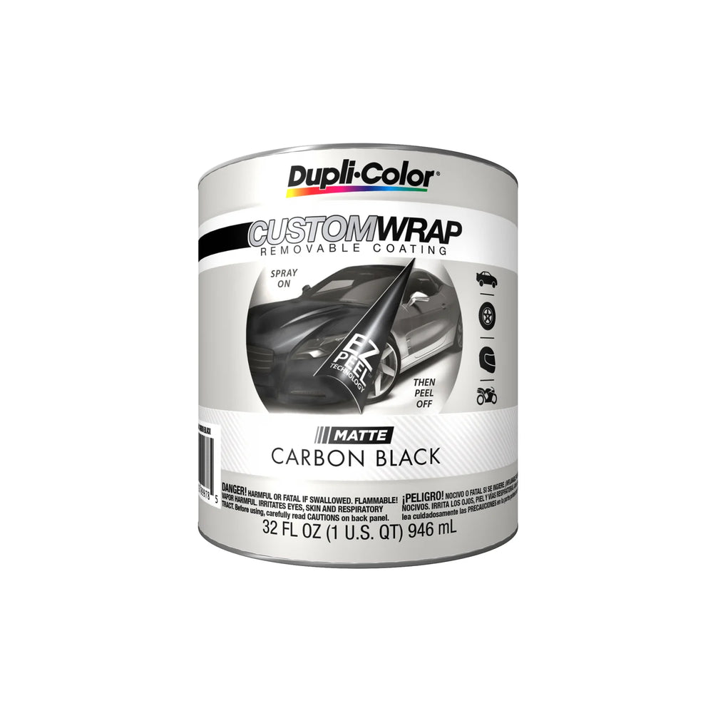 DUPLICOLOR BULK CUSTOM WRAP REMOVABLE COATING MATTE CARBON BLACK QUART 32 OZ