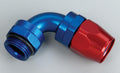 Russell Performance -12 AN Red/Blue 90 Deg Swivel Dry Sump Hose End (-12 Port 1-1/16in-12 Thread)