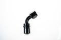 12 AN 60 DEGREE CRIMP STYLE HOSE END W/ BLACK COLLAR BLACK