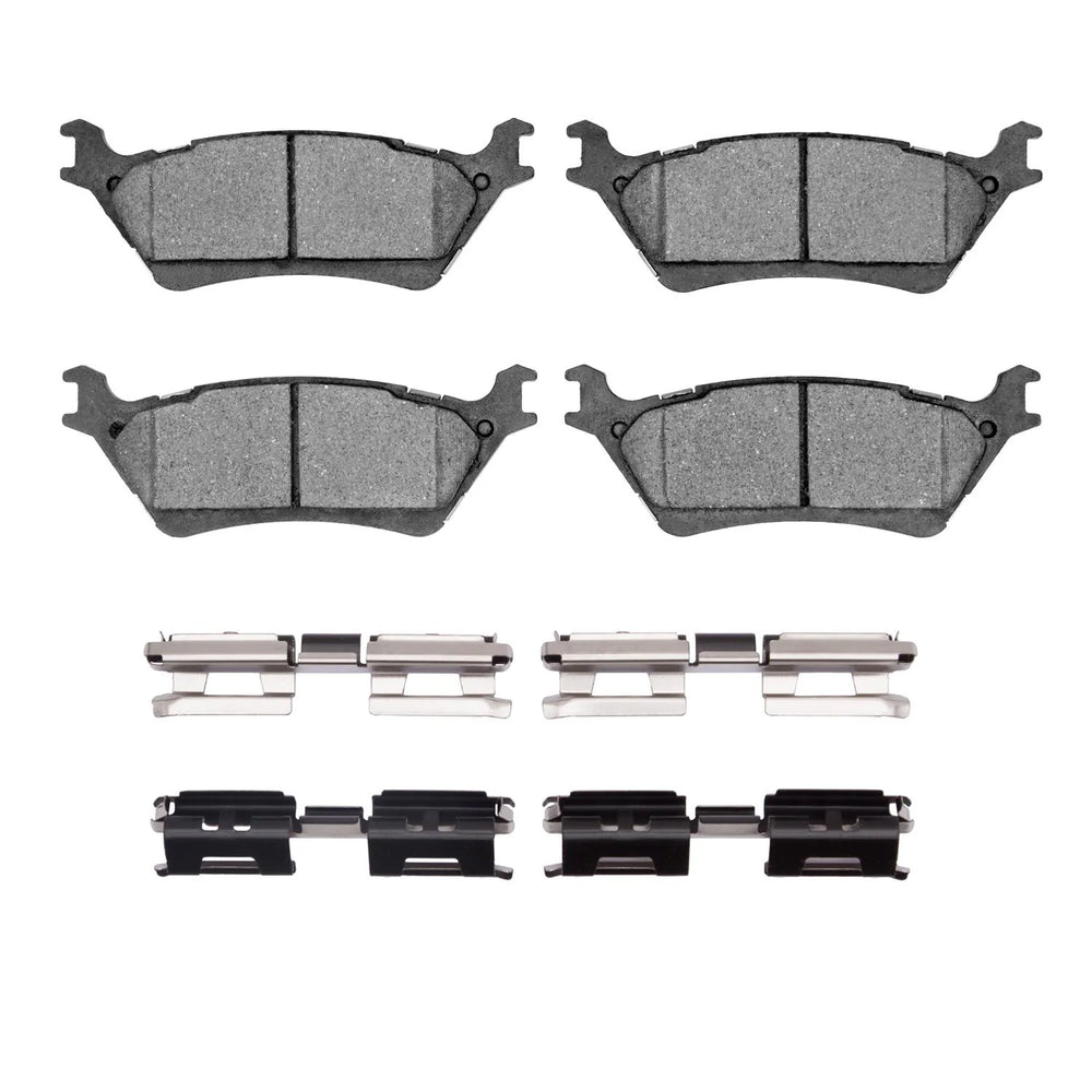 R1 12-20 Lincoln Mark Lt Rear Semi Met Brake Pads and Hardware Kit