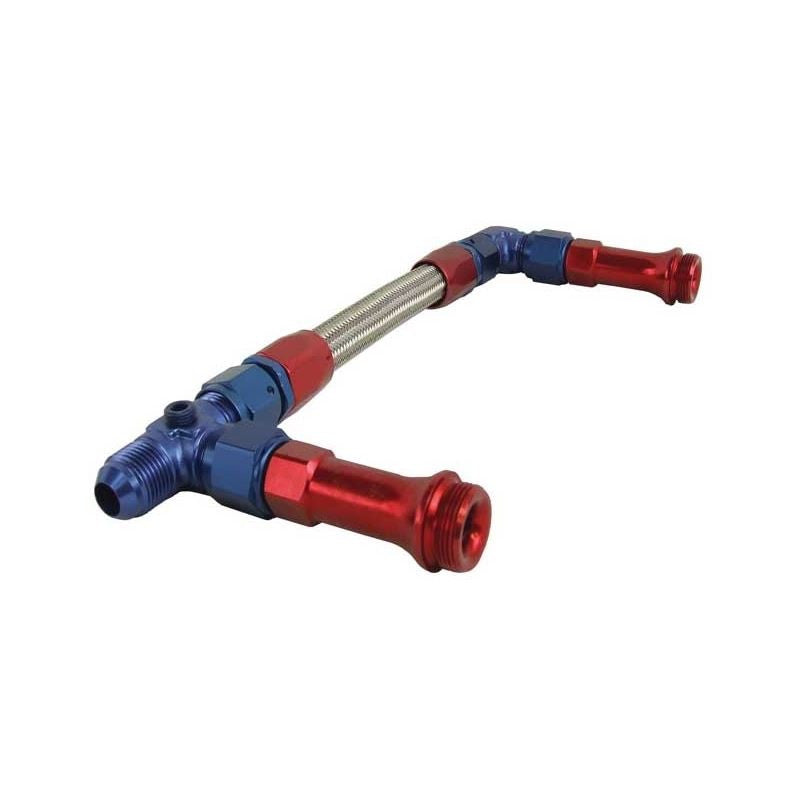 8 HOLLEY 4150 SERIES BLUE/RED FINISH DUAL INLET CARB LINE KIT