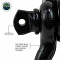 Overland Vehicle Systems Receiver Mount Recovery Shackle 3 4 4.75 Ton With Dual Hole Black Pin Clip