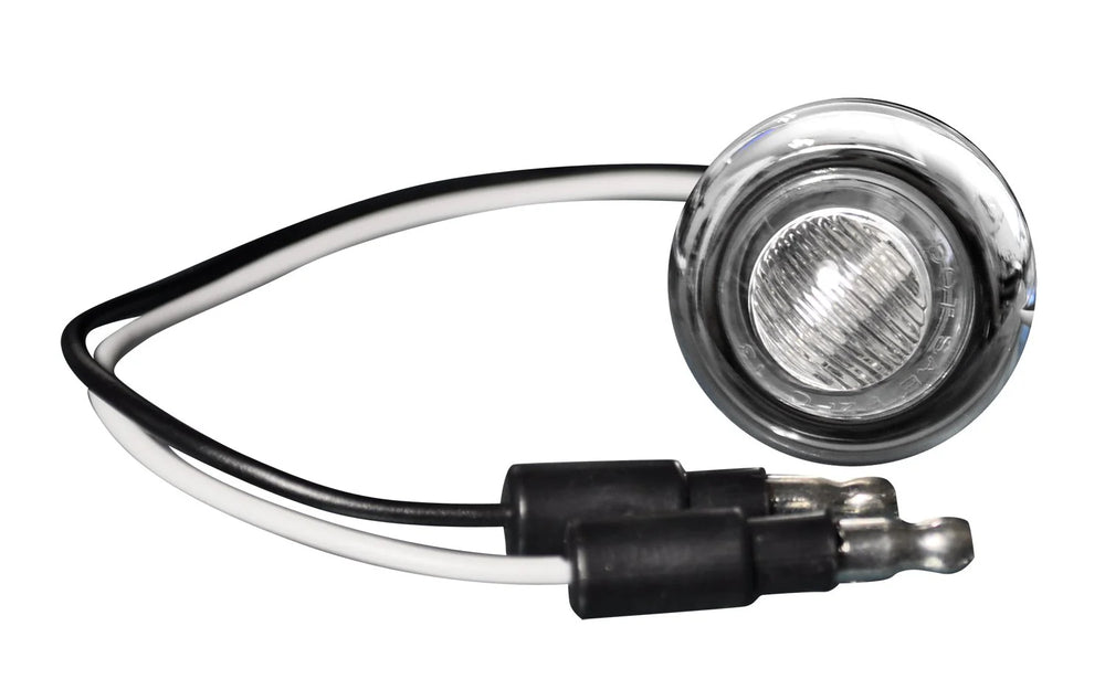 1 EXTRA WHITE LED LIGHT W/CLEAR LENS & CHROME BEZEL FOR UNIVERSAL LED FRONT LOWE