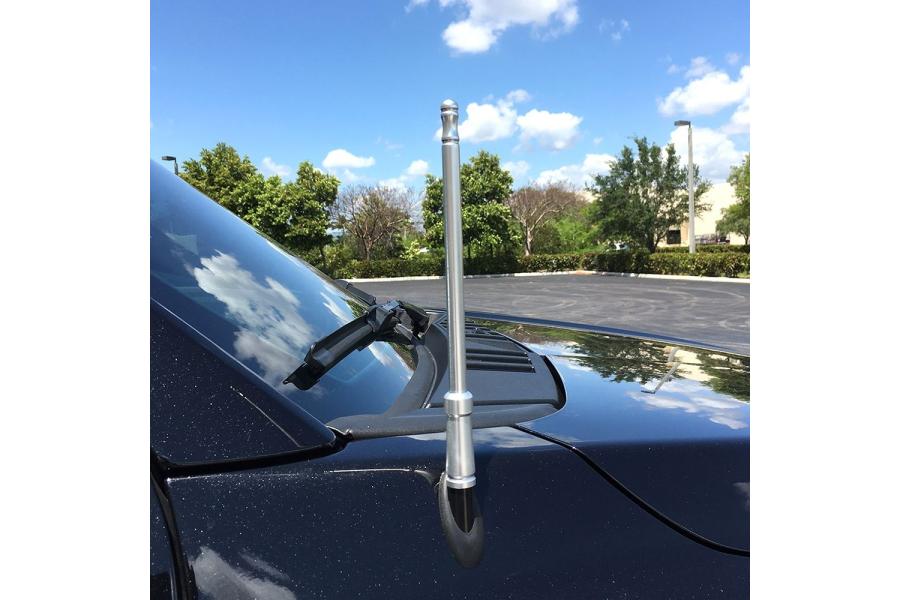 ALUMINUM 8IN ANTENNAUNIVERSAL W/OEM FACTORY THREADED ANTENNAORANGE & BLUE