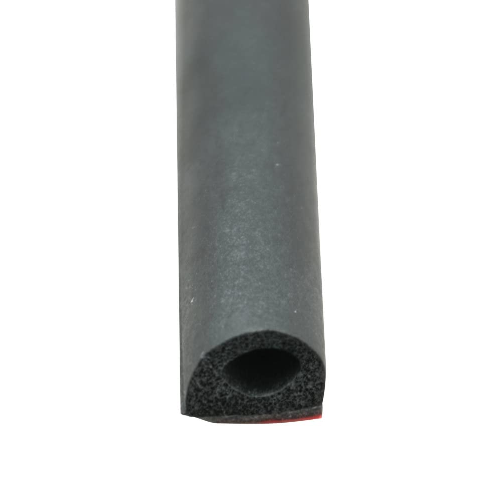 TRAILER WEATHERSTRIPPING NON RIBBED D SEAL W/TAPEBLACK