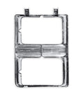 8182 C10 HEADLIGHT BEZEL DUAL RECTANGLE LH CHROME W/ ARGENT GREY INTERIOR