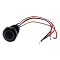 19MM 2POSITION 12V ON/OFF PREWIRED SWITCH W/RED LED & BLACK FLUSH MOUNT FINISH