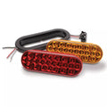 6.5IN X 2.25IN OVAL RED LED LIGHT W/MIRROR GROMMET PLUG