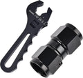 12 60 DEGREE FEMALE ALUMINUM HOSE END BLACK