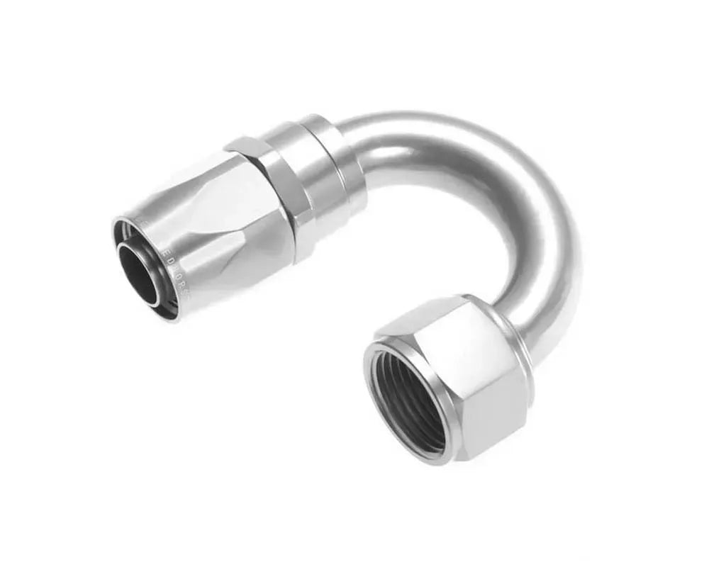 08 180 DEGREE FEMALE ALUMINUM HOSE END CLEAR