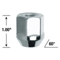 CHROME LUG NUT AND LOCK SYSTEM ACORN BULGE SEAT OPEN END 14MM X 1.50