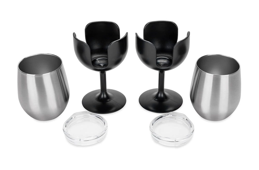 LIBATC WINE TUMBLER 2PACK 8OZ. BLACK