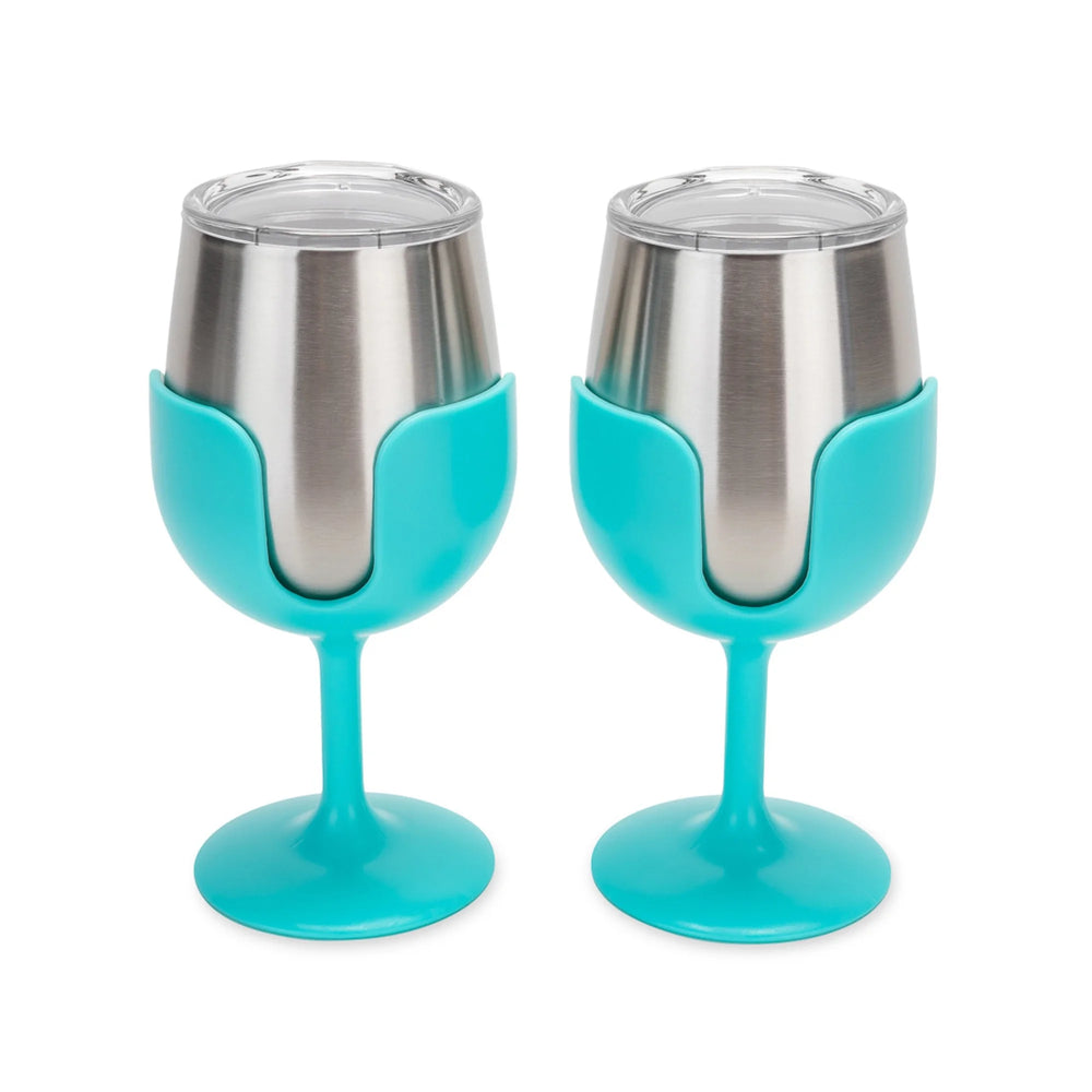 LIBATC WINE TUMBLER 2PACK 8OZ. BLUE