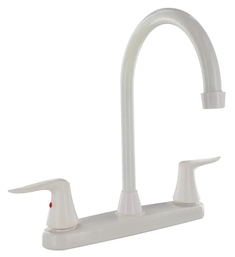 CATALINA 2HANDLE HI ARC 8 IN KITCHEN FAUCET WHITE W/WHITE LEVER HANDLES