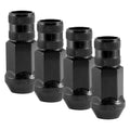 12MM X 1.25BLACK OPEN END ALUMINUM RACING (3/4IN HEX) (4 LUG NUTS)