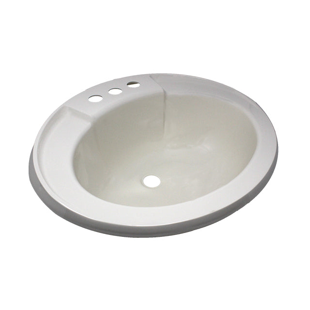 SINK 17X20 PARCHMENT ABS OVAL W/OVERFLOW