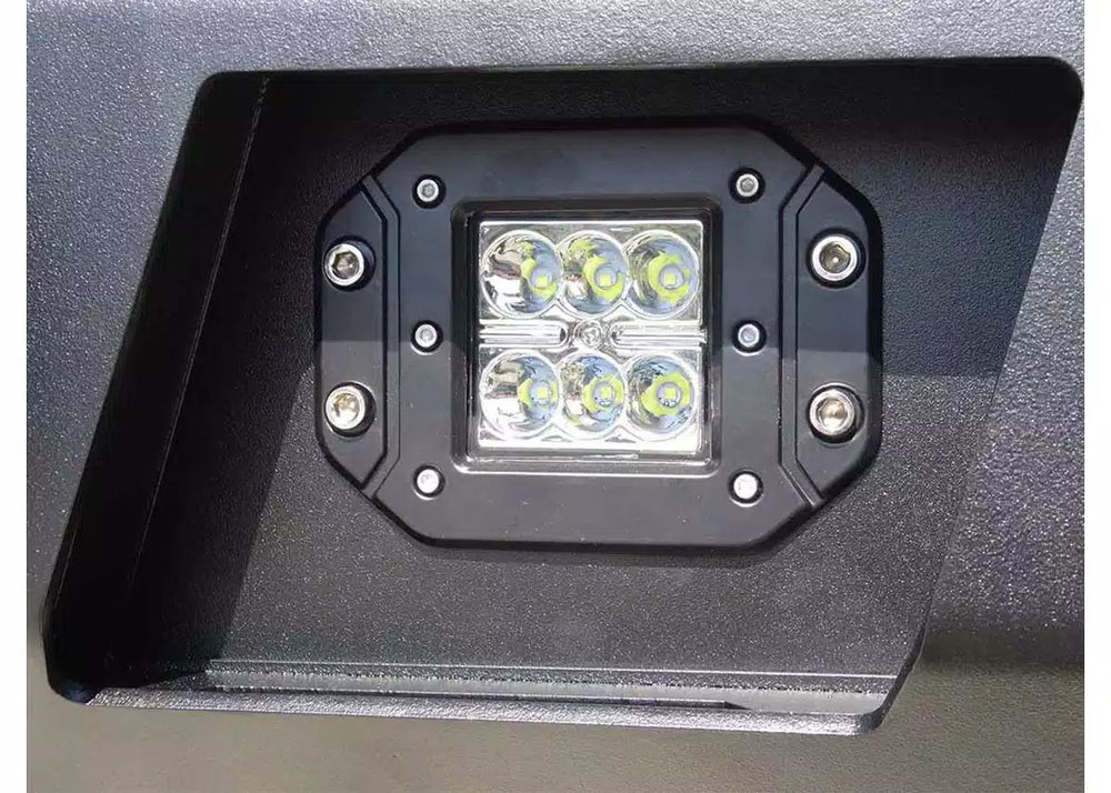 ~(5 lbs. 12X8X3)~ Light Bezels -Rear Bumper Rigid Dually / Dually 2- series Flush Mount Black Powder Coated 2015-2018 Chevy 2500-3500