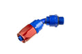 10 AN 45 DEGREE HOSE END WITH 10 ORB MALE ENDRED/BLUE