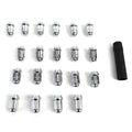 Wheel Install Kit: 20 lug set; 12mm X 1.25 thread size; cone seat; spline drive lug nuts