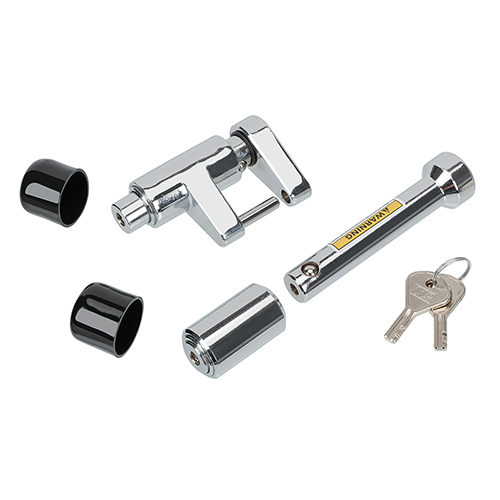 CLASS III/IV 5/8IN COMBO LOCK SET W/CHROME DOGBONE RECEIVER LOCK & CHROME COUPLE