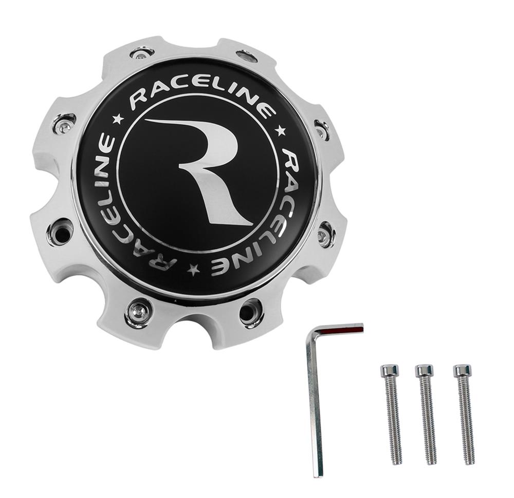 Chrome Bolt on Cap w Black Decal (8x6.5 8x170) Includes: 1 Cap 1 Decal 3 Screws 1 Wrench Fits Series # 894 923 982 903M