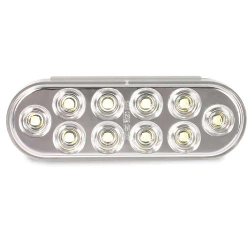 6.5IN OVAL CLEAR LED SURFACE MOUNT WITH BEZEL