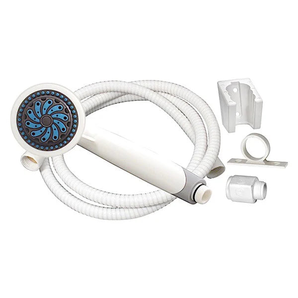 SHOWER HEAD KIT 5 FUNCTION HANDHELD FLOW CONTROL 60IN WHITE