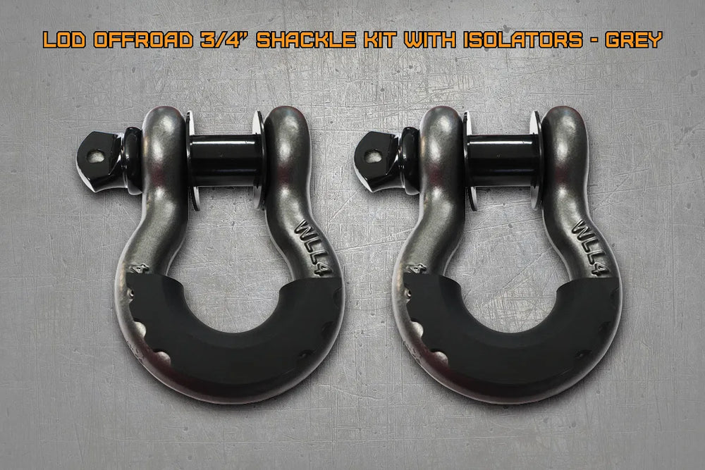 LoD Offroad 3/4 Shackle Kit with Isolators - Grey