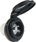30A 125V CONTOURED RV POWER INLET BLACK